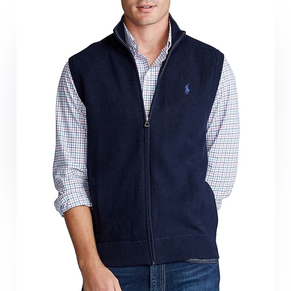 Polo Ralph Lauren Other - NWT- Polo Ralph Lauren Men’s navy Full zip Cotton sweater Vest in size L